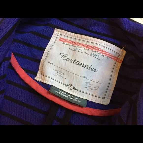 Anthropologie Cartonnier Striped Spinnaker Blazer - Picture 4 of 7